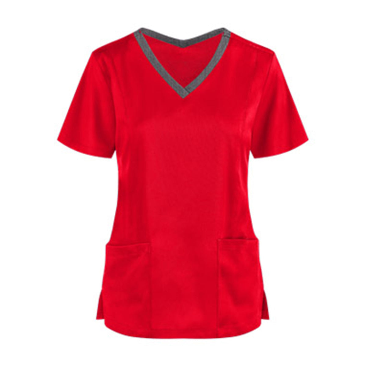 Blouse de soins col en V — Manches courtes, deux poches