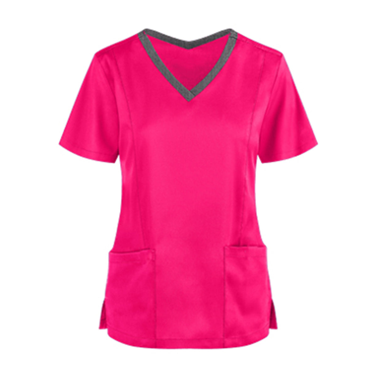 Blouse de soins col en V — Manches courtes, deux poches