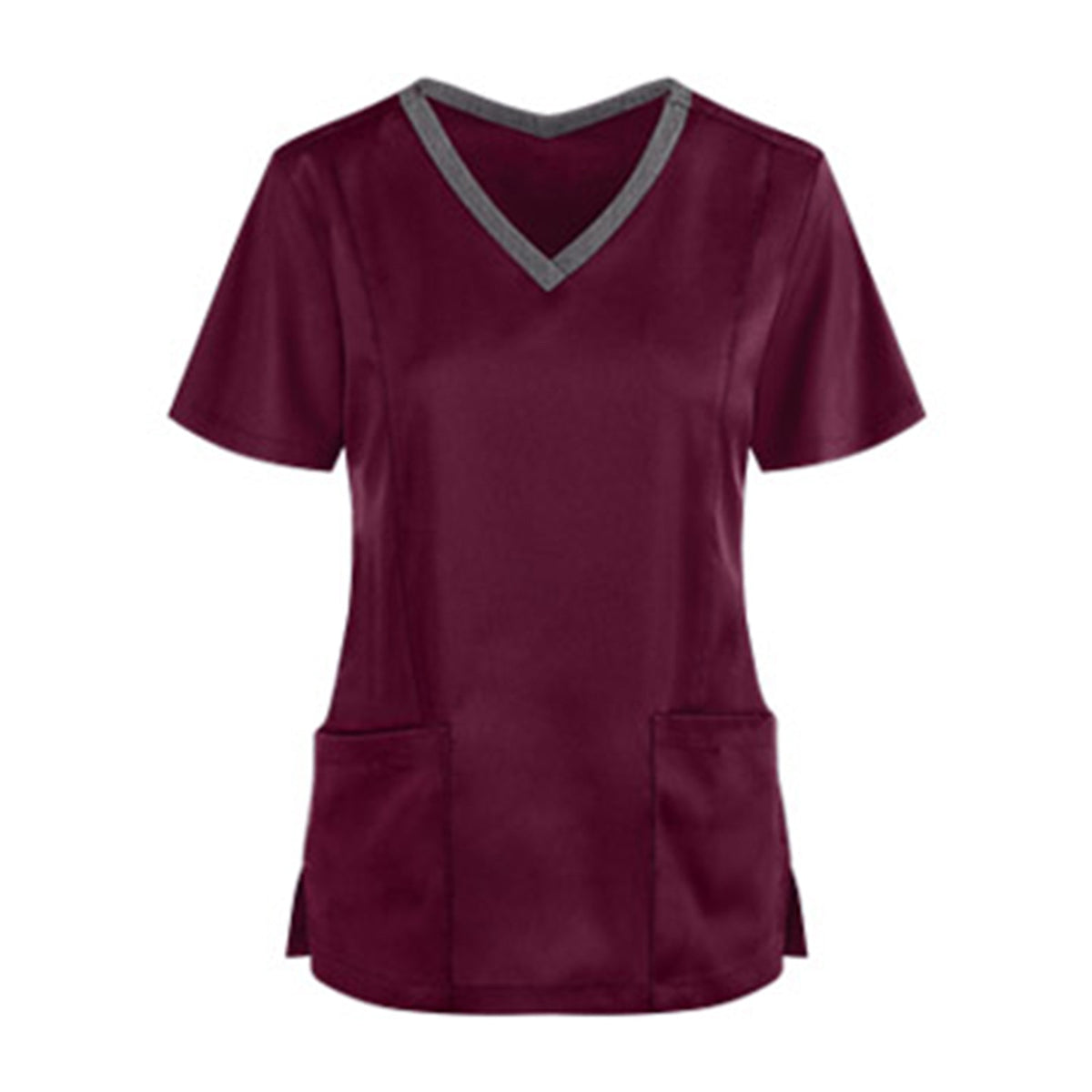 Blouse de soins col en V — Manches courtes, deux poches