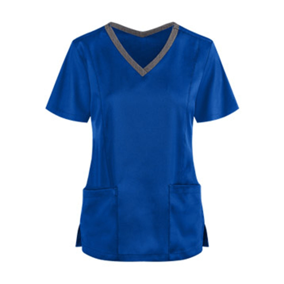 Blouse de soins col en V — Manches courtes, deux poches