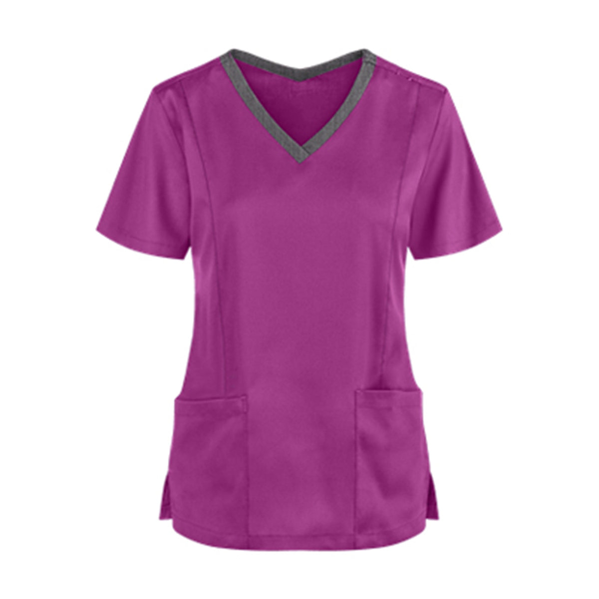 Blouse de soins col en V — Manches courtes, deux poches